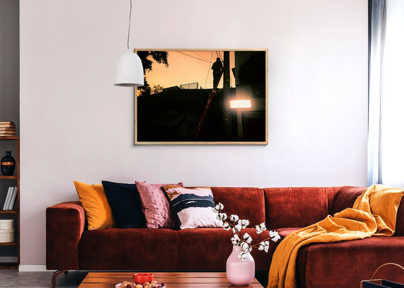 Lance Drey Tagologon - Electric Reflection - Print original in oak frame - Hommage