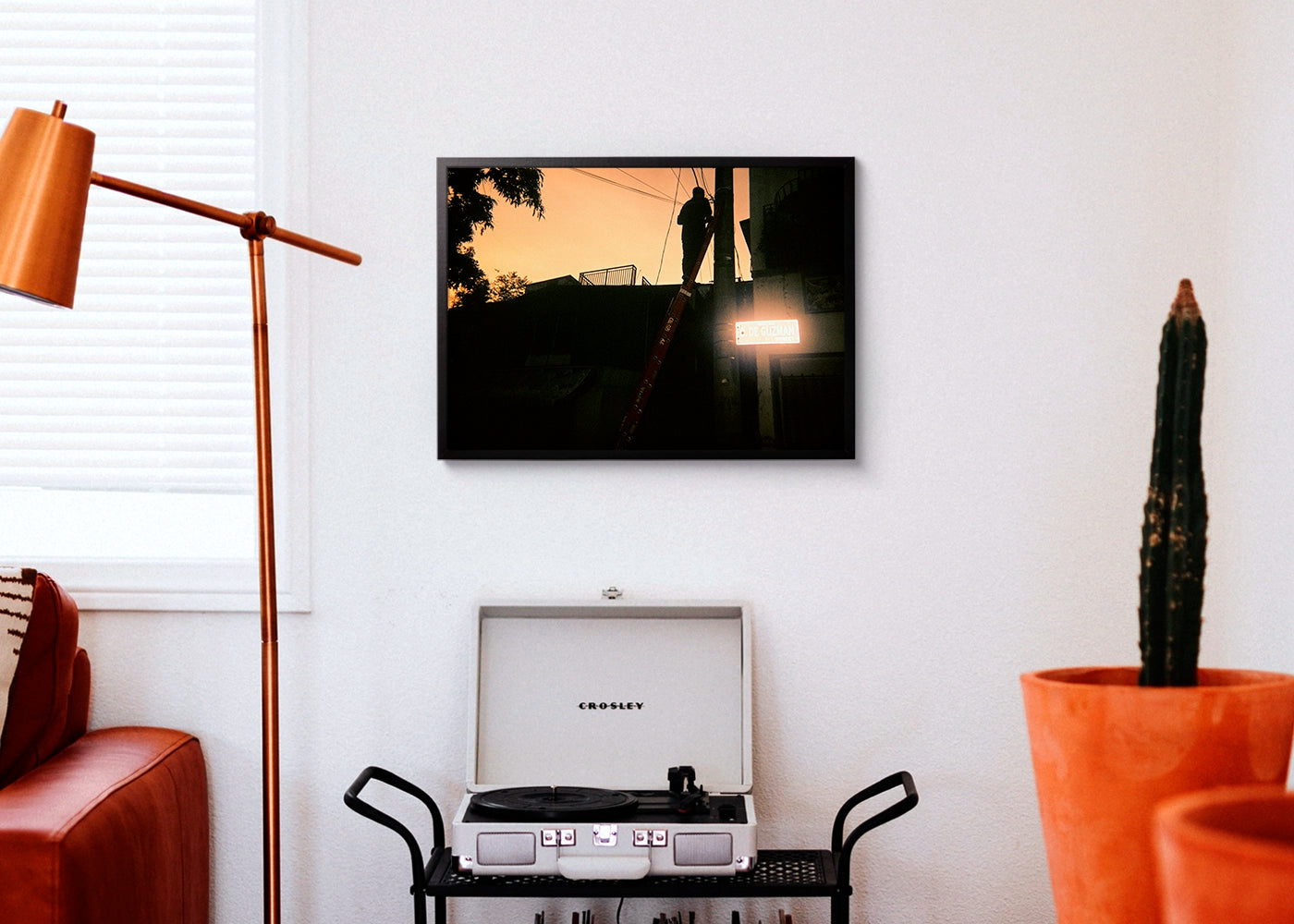 Lance Drey Tagologon - Electric Reflection - Print poster DinA3 in black frame - Hommage