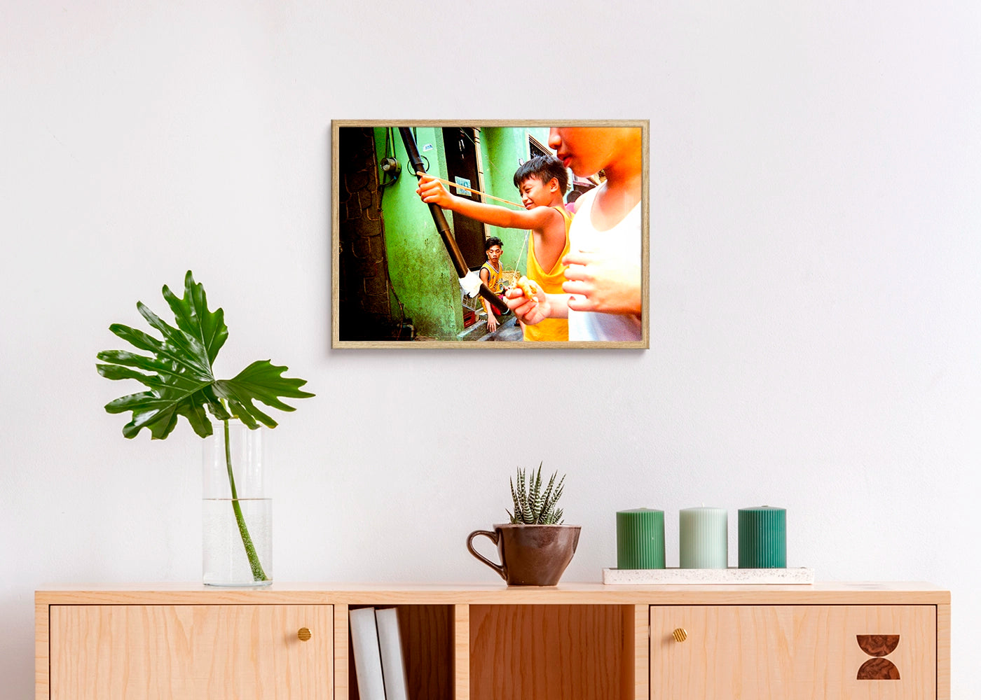 Justin James D. Beltran - Selfmade Bow - Print Poster DinA3 frame oak - Project A Life In Colours