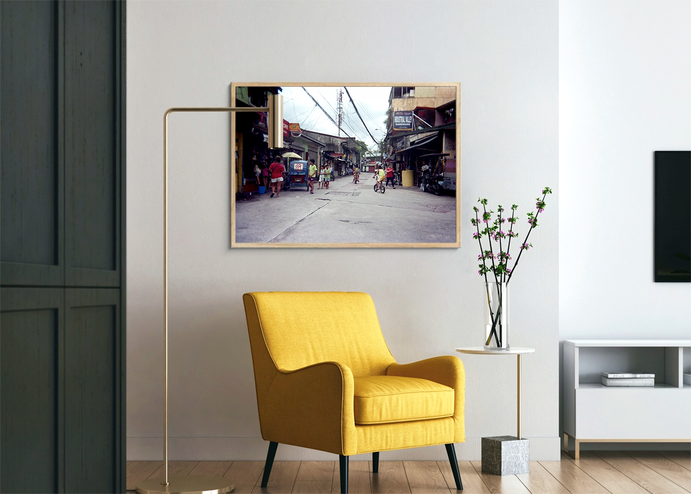 Terienz Adrien A. Rivas - Bike On The Road - Print Original Oak - Project Street Photography