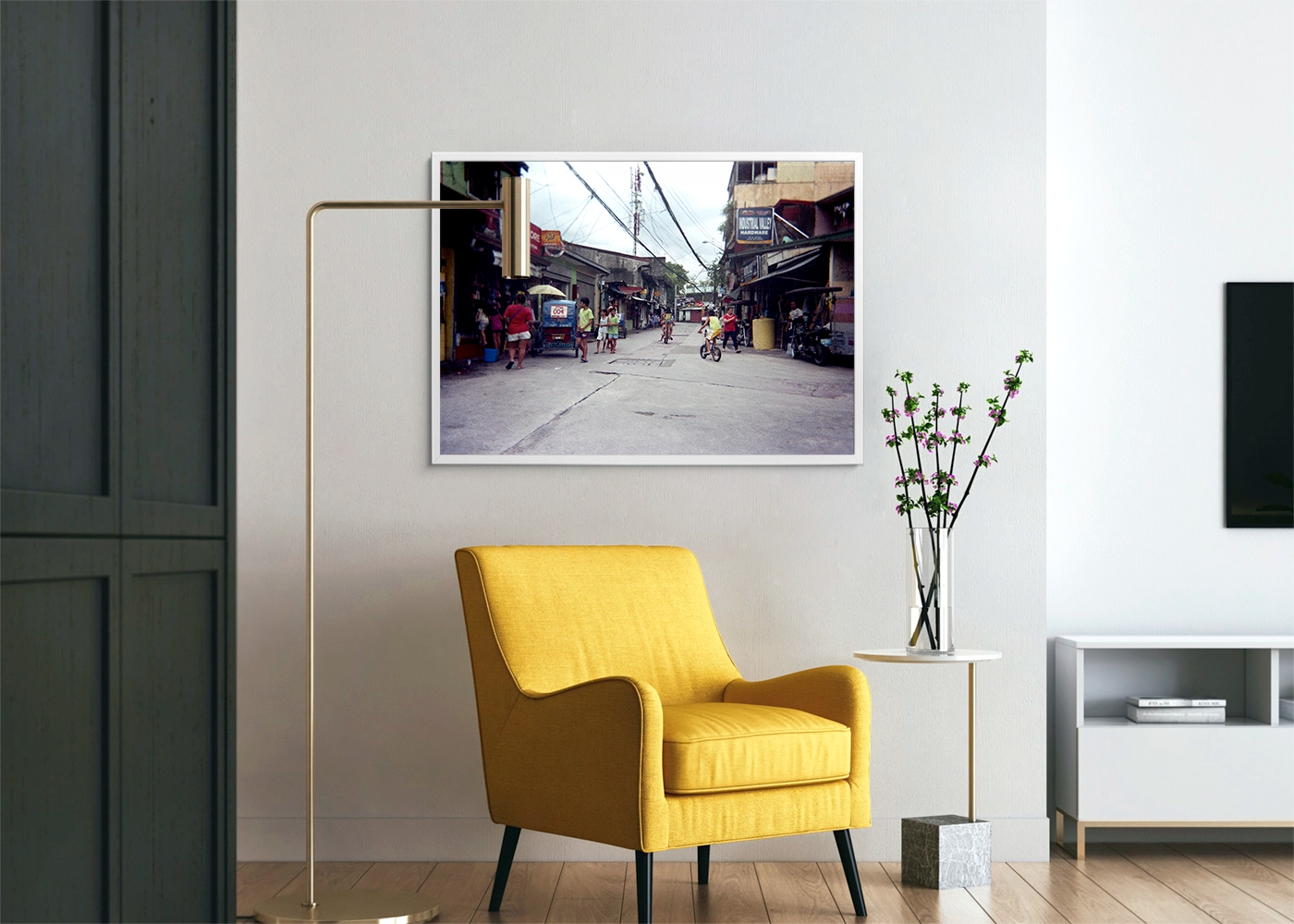 Terienz Adrien A. Rivas - Bike On The Road - Print Original White - Project Street Photography