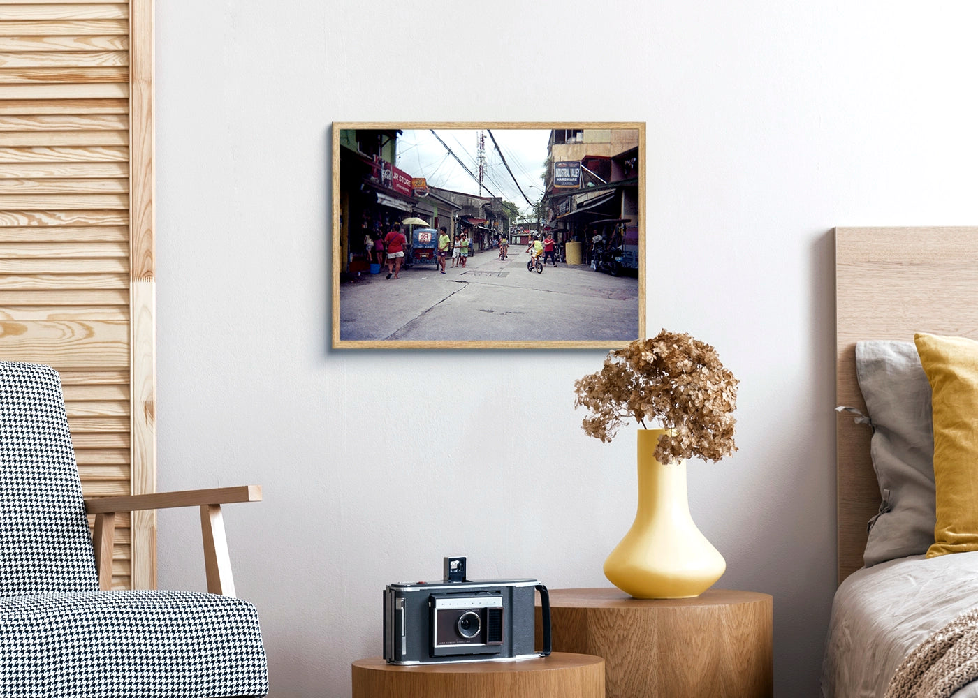 Terienz Adrien A. Rivas - Bike On The Road - Print Poster DinA3 frame oak - Project Street Photography