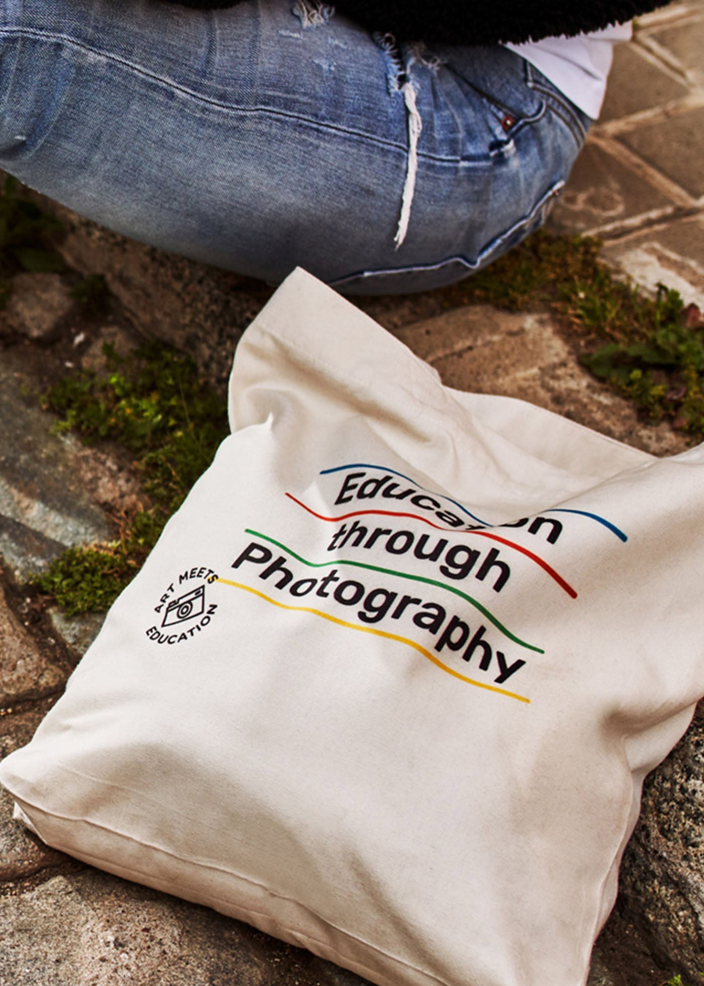 Unsere neue robuste AME Art Bag aus recycelter Baumwolle einer kleinen Textilmanufaktur im Detail Barcelona