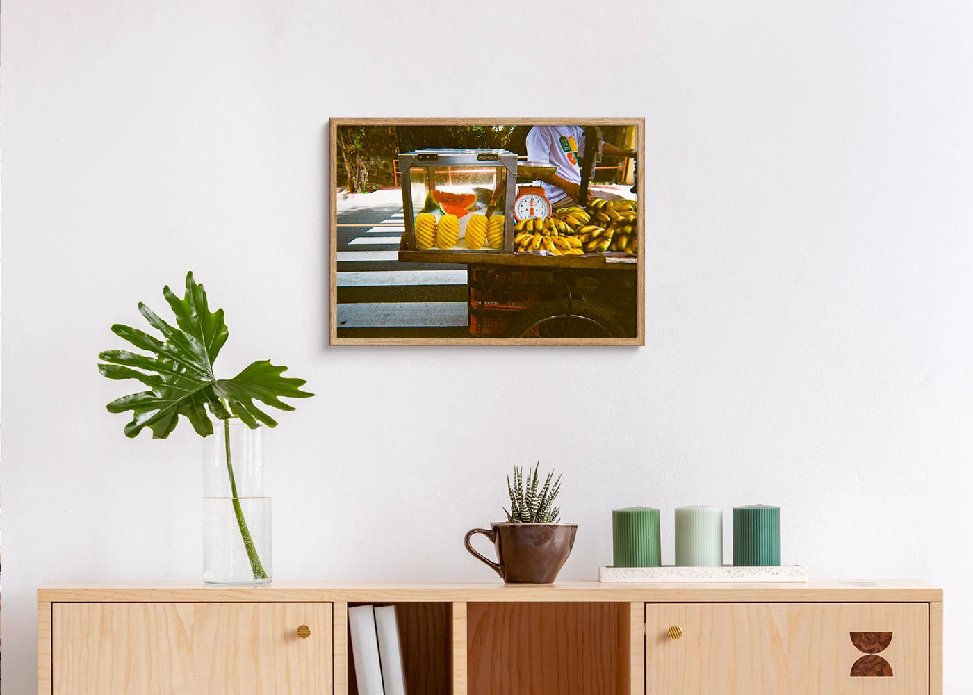 John Bricks Atienza - Fresh Bananas - print poster DinA3 frame oak  - Project See What I See